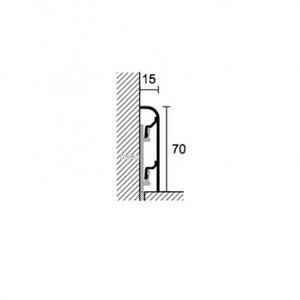 Алюминиевый плинтус Profilpas Metal Line 97/7 15х70 мм (пог. м)