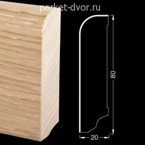 Плинтус шпонированный Tecnorivest Дуб арктика 20х80х2500 мм (пог. м)